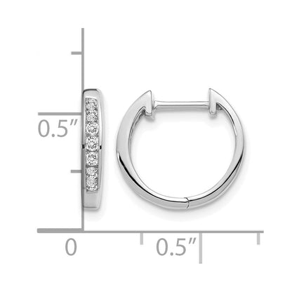10K Weißgold Diamant Klappbar Creolen