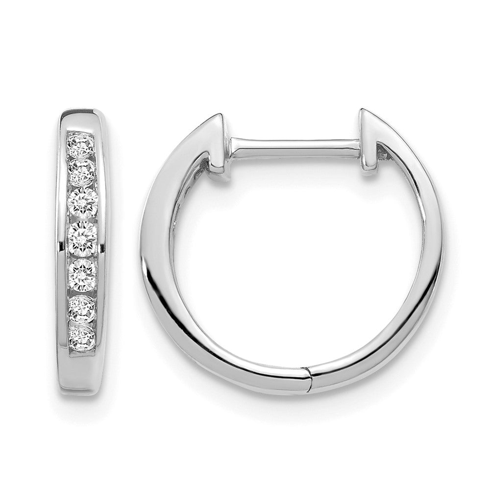 10K Weißgold Diamant Klappbar Creolen