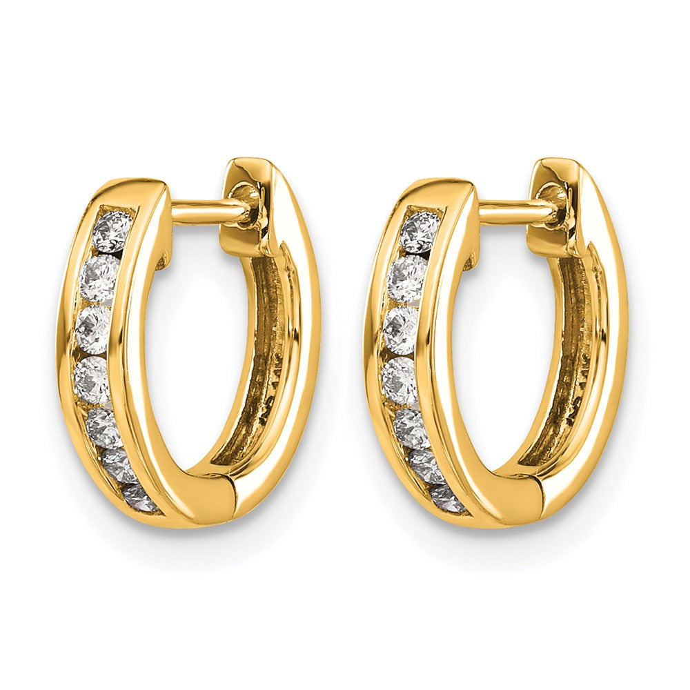 10K Gelbgold Poliert Diamant Klappbar Creolen
