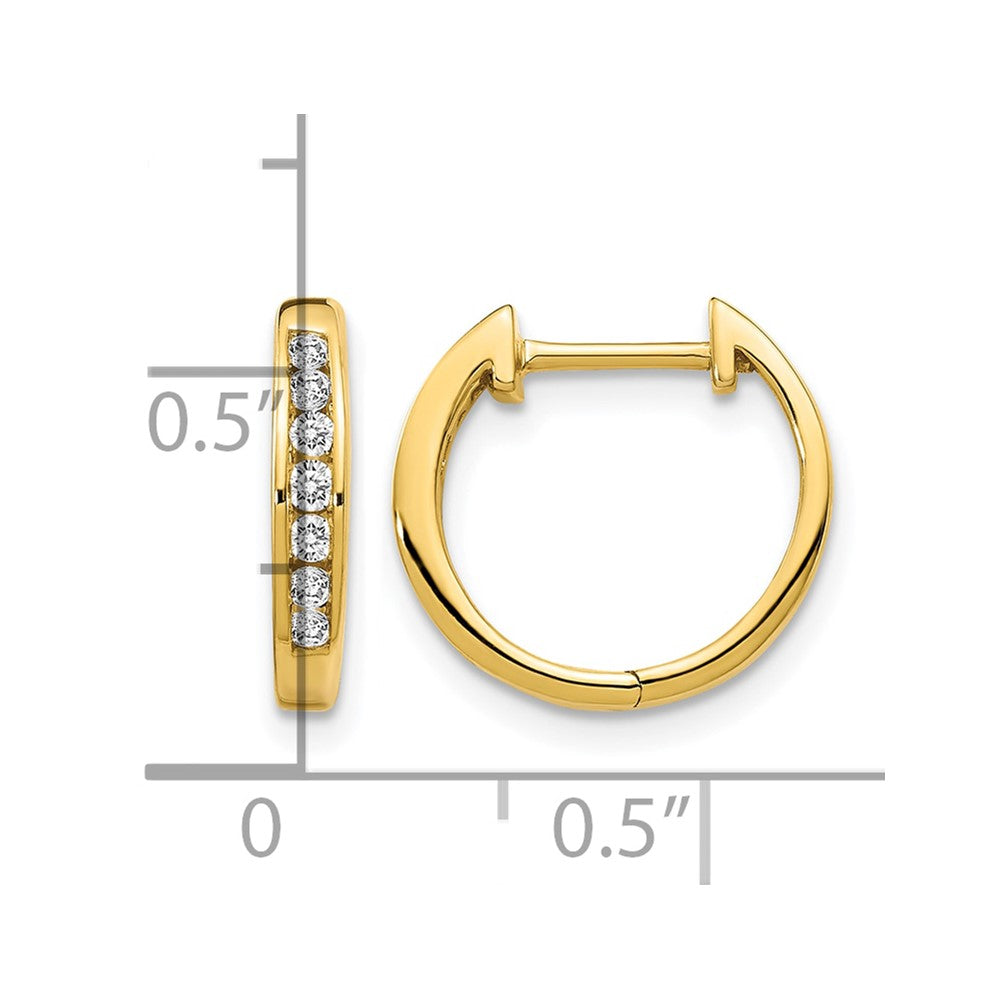 10K Gelbgold Poliert Diamant Klappbar Creolen