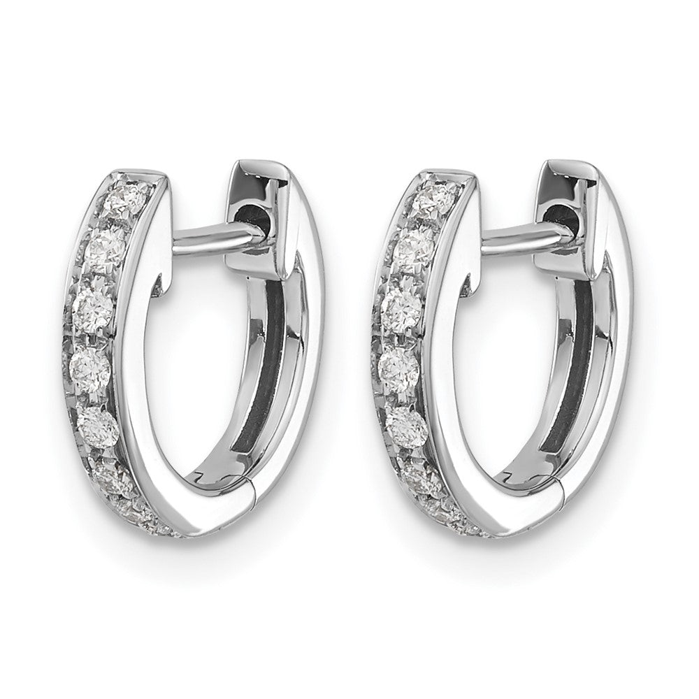 10K Weißgold Diamant Klappbar Creolen