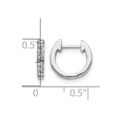 10K Weißgold Diamant Klappbar Creolen