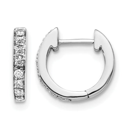 10K Weißgold Diamant Klappbar Creolen