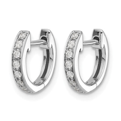 14K Weißgold Creolen mit echten Diamanten, Klappscharnier
