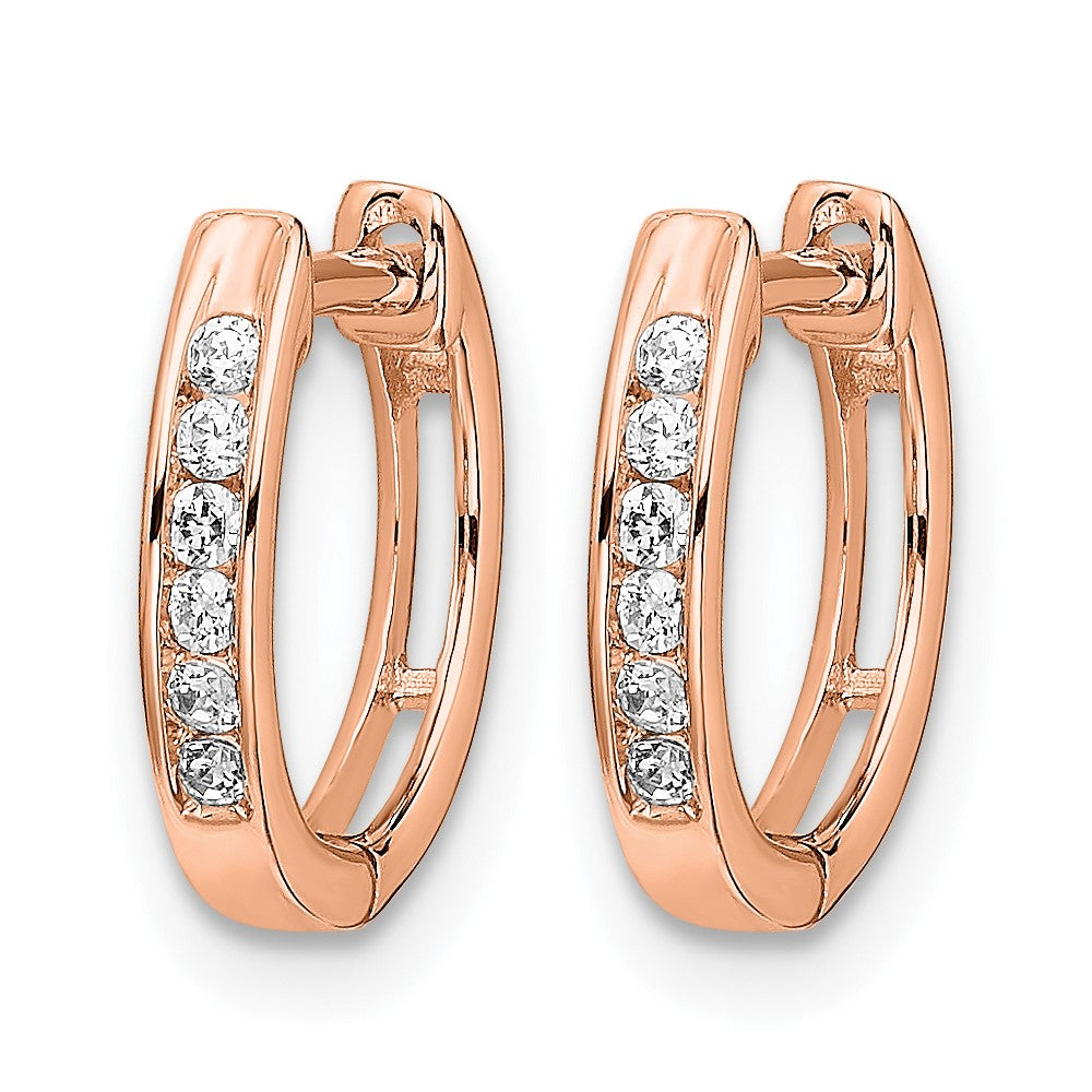 10K Roségold Poliert Diamant Klappbar Creolen