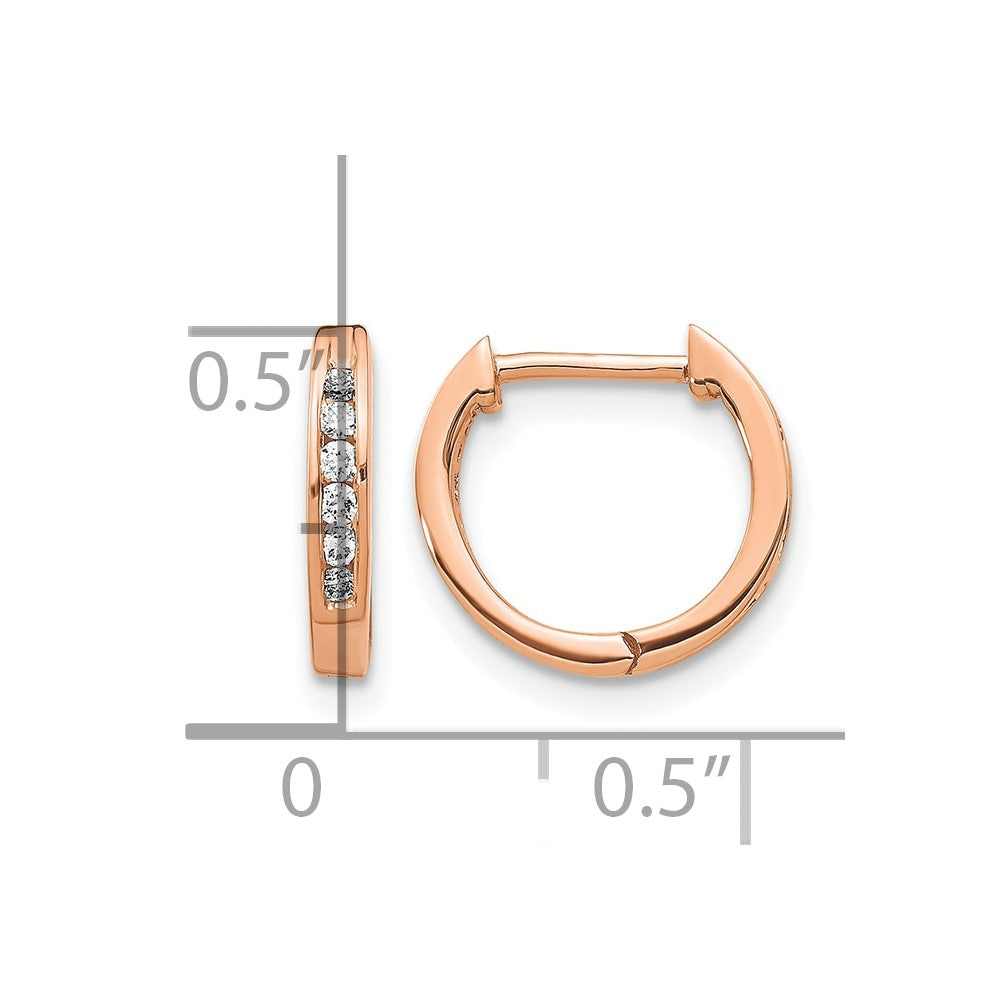 10K Roségold Poliert Diamant Klappbar Creolen