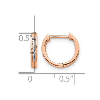 10K Roségold Poliert Diamant Klappbar Creolen