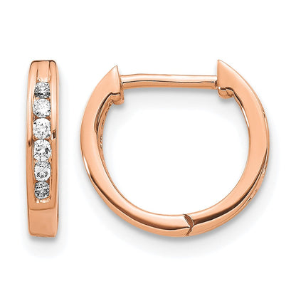 10K Roségold Poliert Diamant Klappbar Creolen