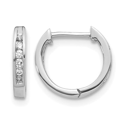 10K Weißgold Poliert Diamant Klappbar Creolen