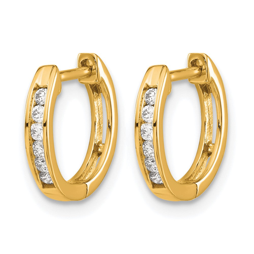 10K Gelbgold Poliert Diamant Klappbar Creolen