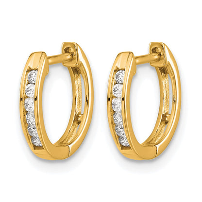 10K Gelbgold Poliert Diamant Klappbar Creolen