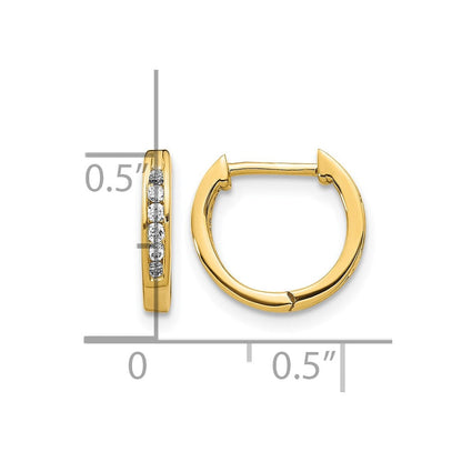 10K Gelbgold Poliert Diamant Klappbar Creolen