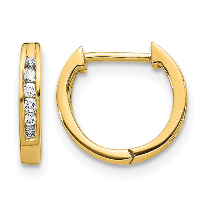 10K Gelbgold Poliert Diamant Klappbar Creolen