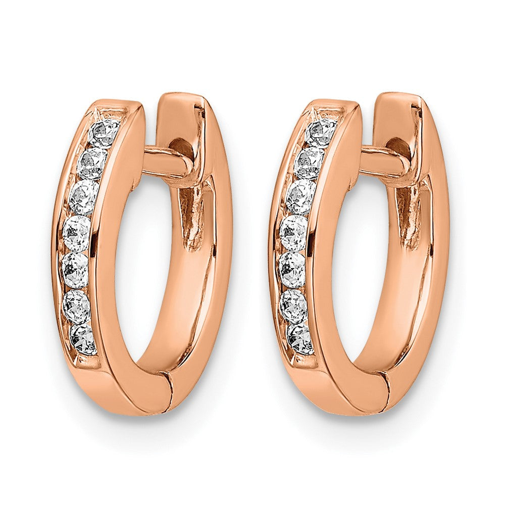 10K Roségold Poliert Diamant Klappbar Creolen
