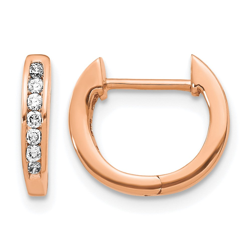 10K Roségold Poliert Diamant Klappbar Creolen