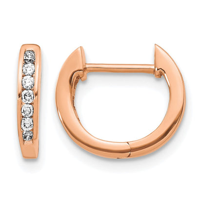 10K Roségold Poliert Diamant Klappbar Creolen