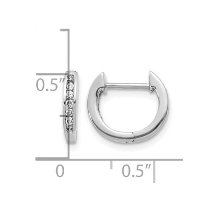 10K Weißgold Poliert Diamant Klappbar Creolen