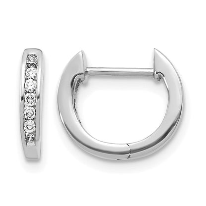 10K Weißgold Poliert Diamant Klappbar Creolen