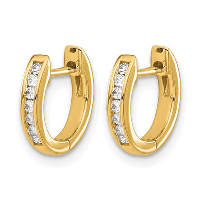 10K Gelbgold Poliert Diamant Klappbar Creolen