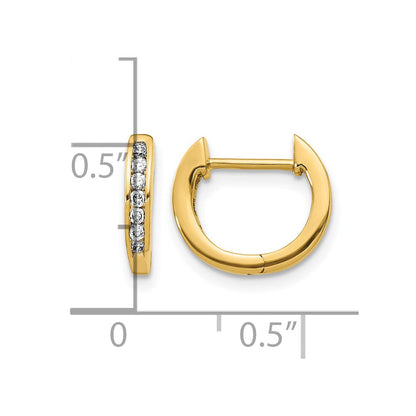 10K Gelbgold Poliert Diamant Klappbar Creolen