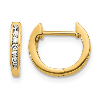 10K Gelbgold Poliert Diamant Klappbar Creolen