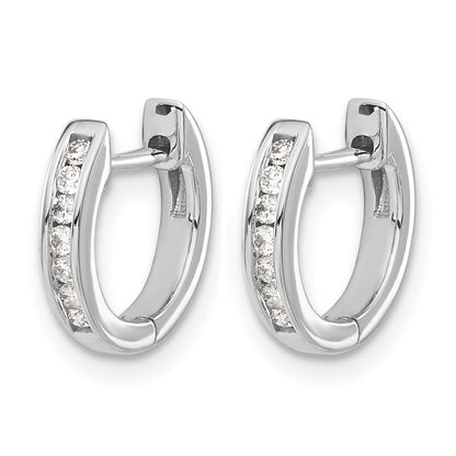 14K Weißgold Poliert Echte Diamant Creolen mit Klappscharnier
