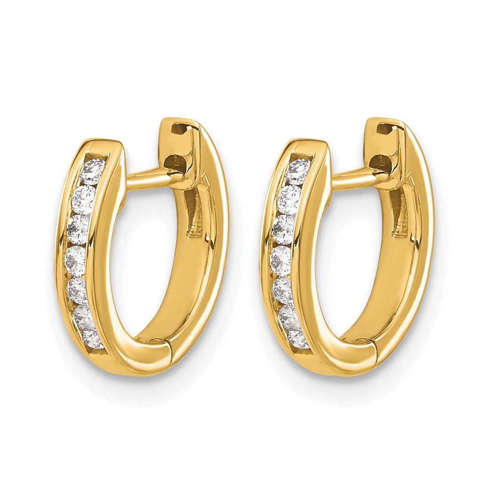 14K Gelbgold Creolen mit 0,125 ct. Laborgezüchteten Diamanten VS/SI+ G+, mit Scharnier