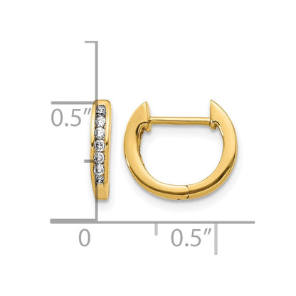 14K Gelbgold Creolen mit 0,125 ct. Laborgezüchteten Diamanten VS/SI+ G+, mit Scharnier
