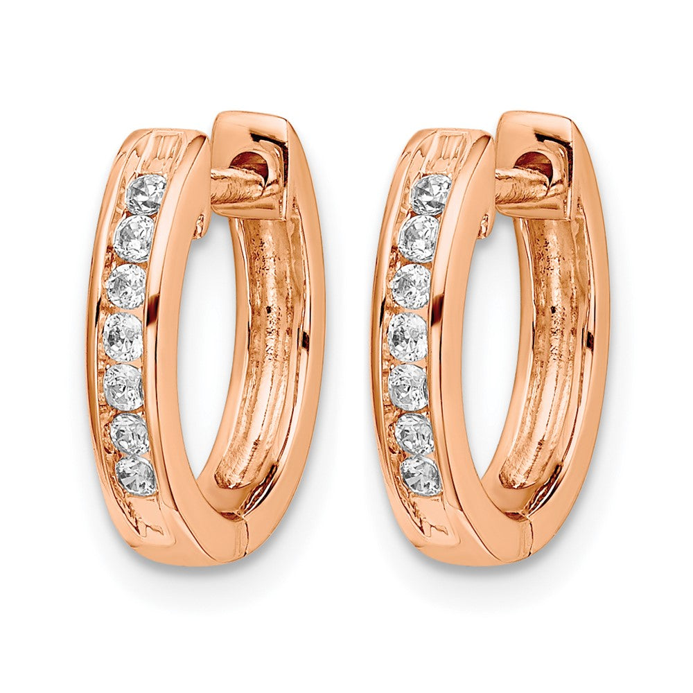 10K Roségold Diamant Klappbar Creolen