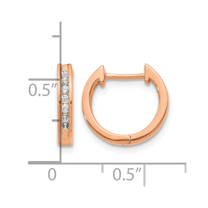 10K Roségold Diamant Klappbar Creolen