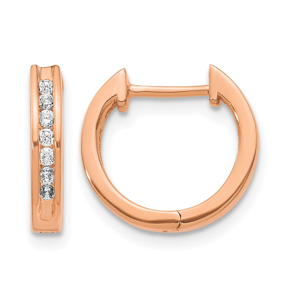 10K Roségold Diamant Klappbar Creolen