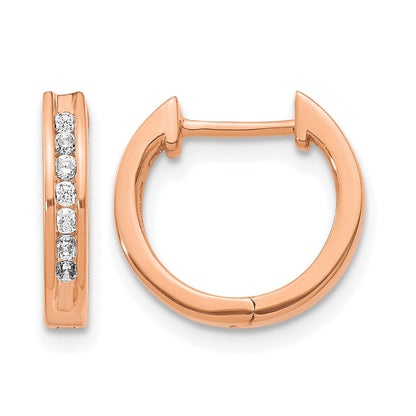 10K Roségold Diamant Klappbar Creolen