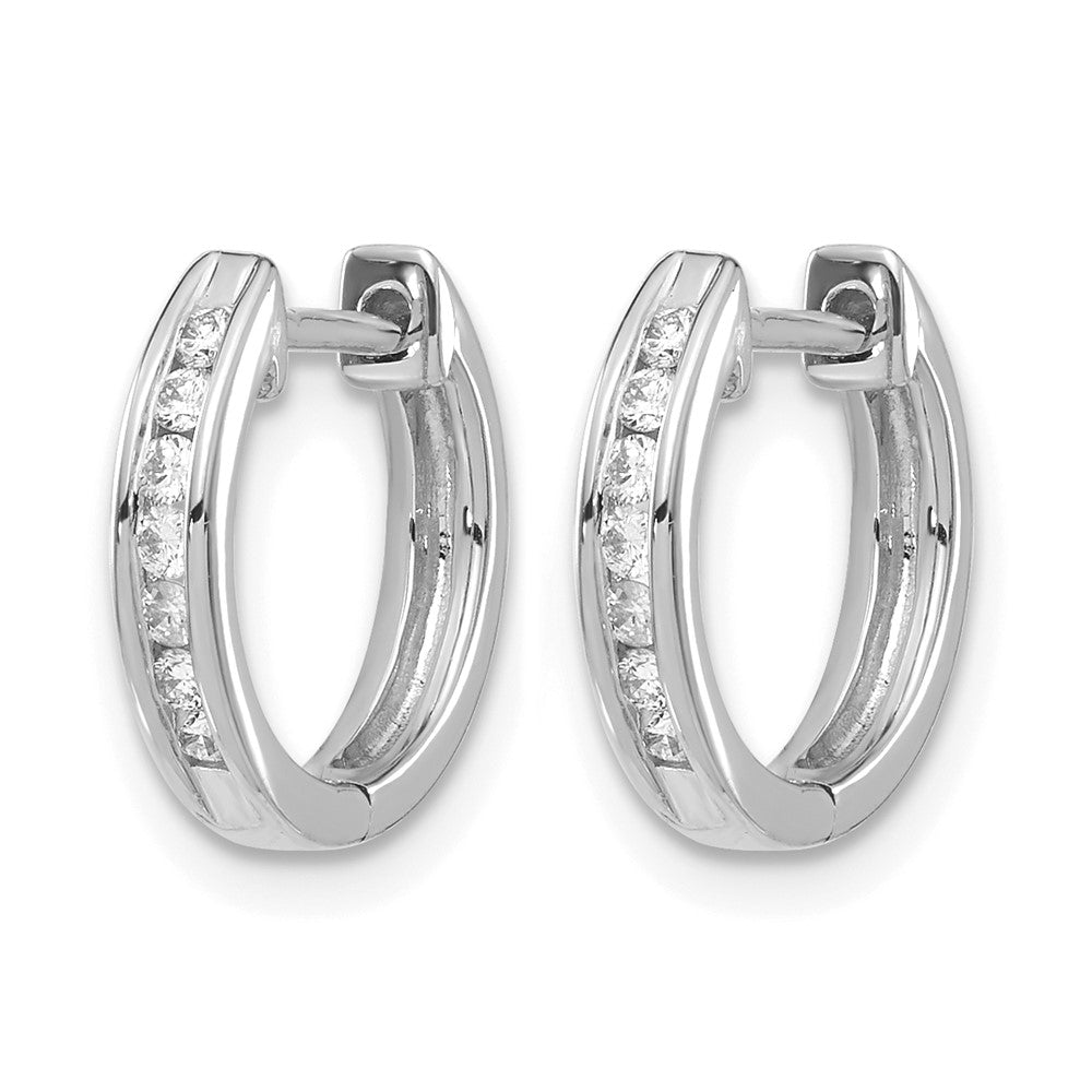 10K Weißgold Diamant Klappbar Creolen