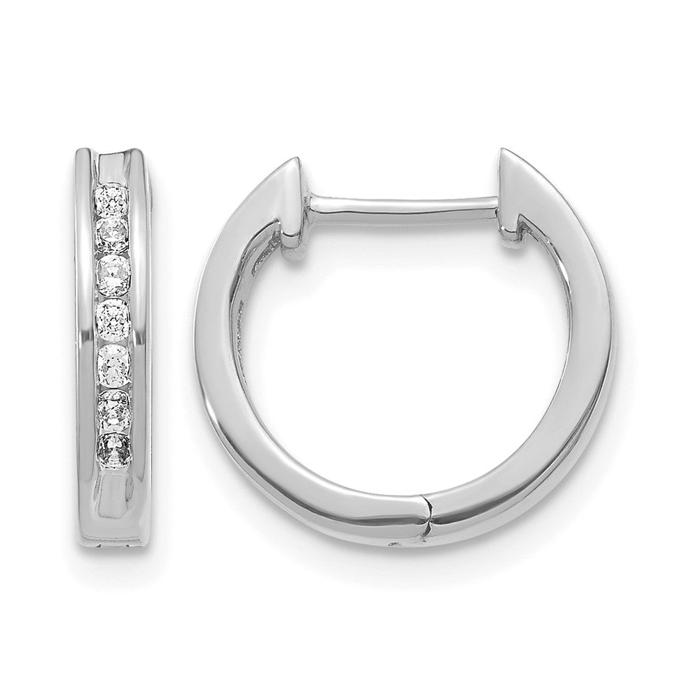 10K Weißgold Diamant Klappbar Creolen