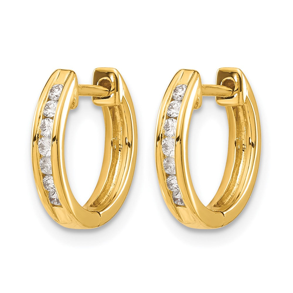 10K Gelbgold Diamant Klappbar Creolen