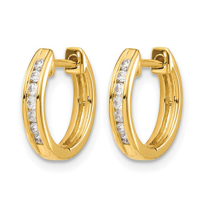 10K Gelbgold Diamant Klappbar Creolen