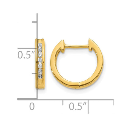 10K Gelbgold Diamant Klappbar Creolen