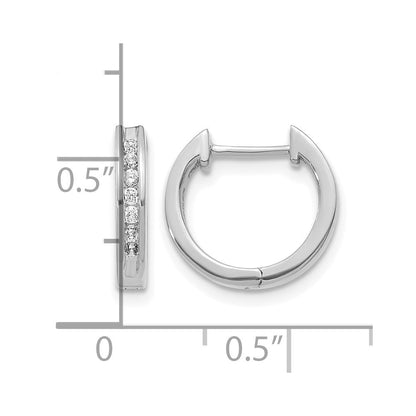 14K Weißgold Creolen mit Klappscharnier und echten Diamanten
