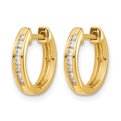 14K Gelbgold Creolen mit Klappscharnier und echten Diamanten