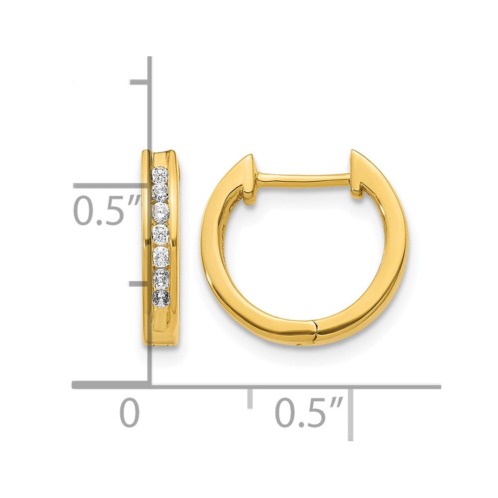 14K Gelbgold Creolen mit Klappscharnier und echten Diamanten