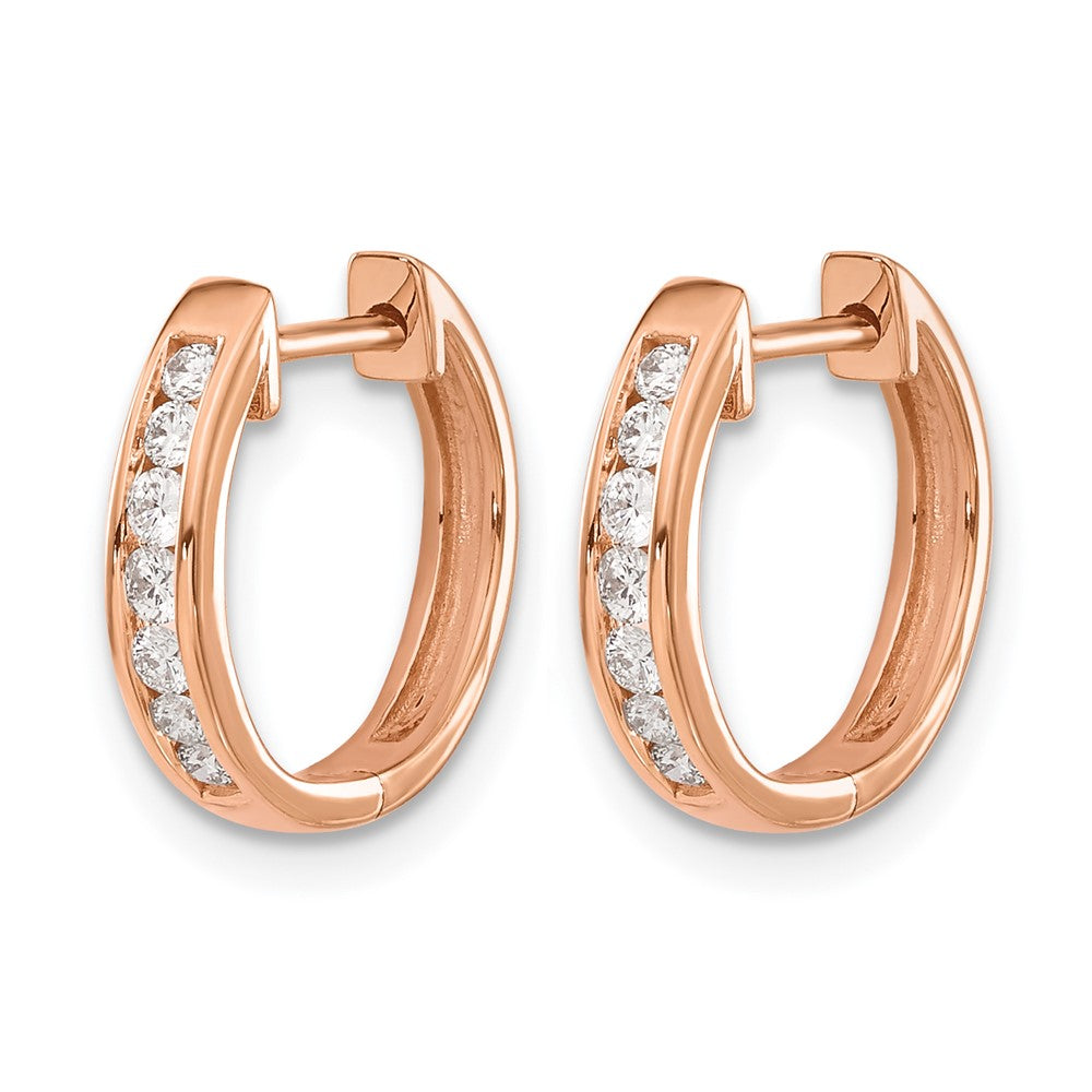 10K Roségold Diamant Klappbar Creolen