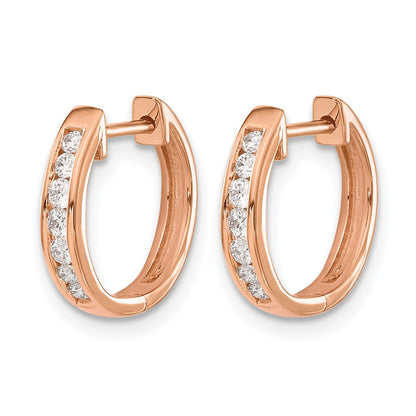 10K Roségold Diamant Klappbar Creolen