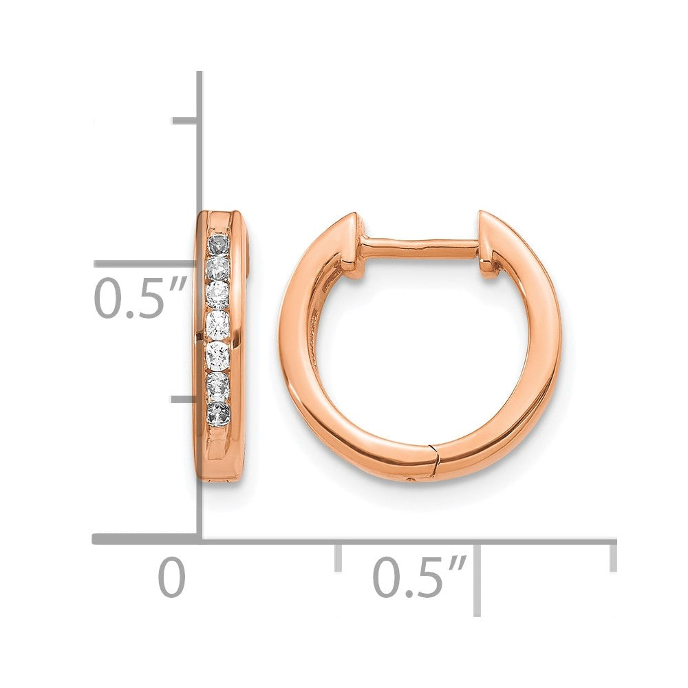 10K Roségold Diamant Klappbar Creolen