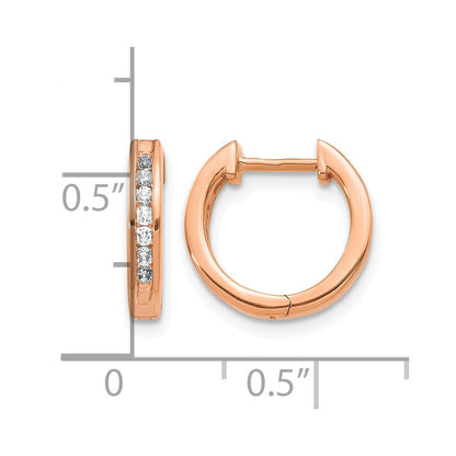 10K Roségold Diamant Klappbar Creolen