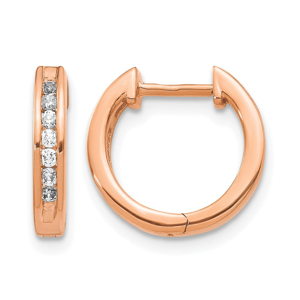 10K Roségold Diamant Klappbar Creolen