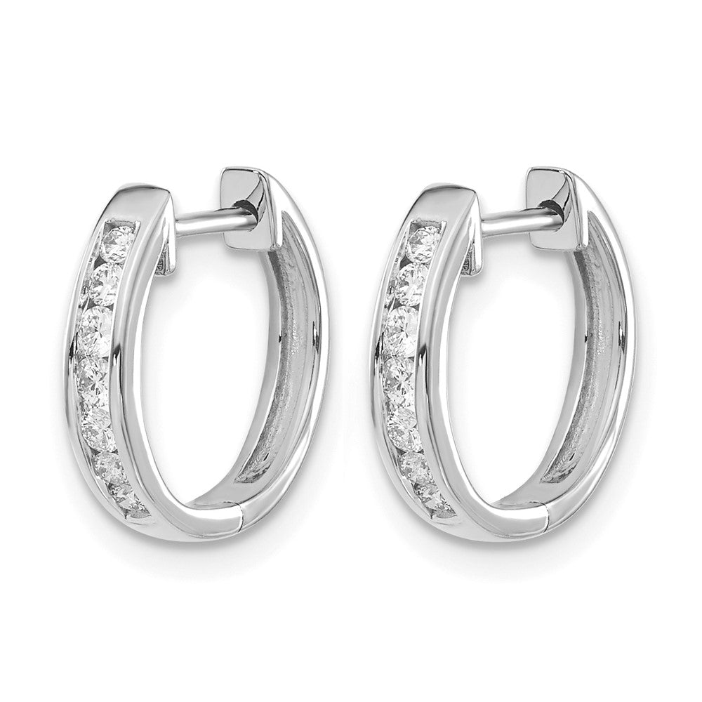 10K Weißgold Diamant Klappbar Creolen