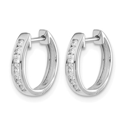 10K Weißgold Diamant Klappbar Creolen