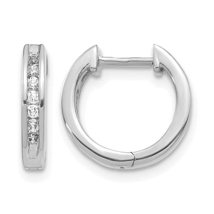 10K Weißgold Diamant Klappbar Creolen