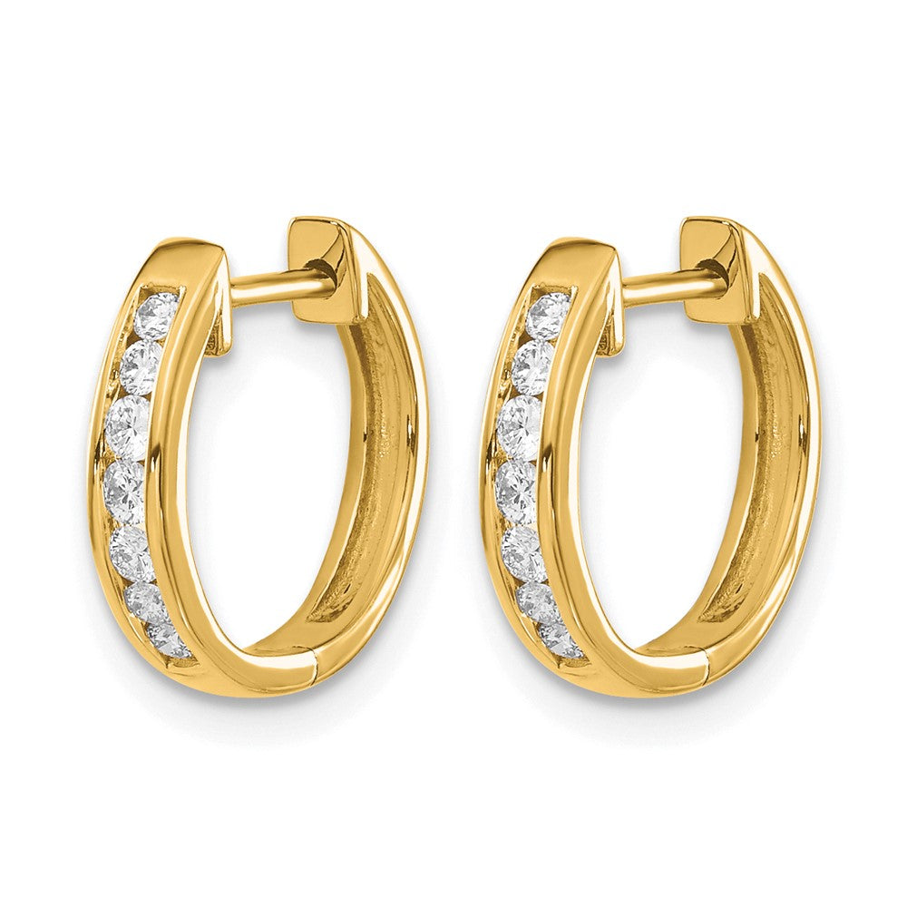 10K Gelbgold Diamant Klappbar Creolen