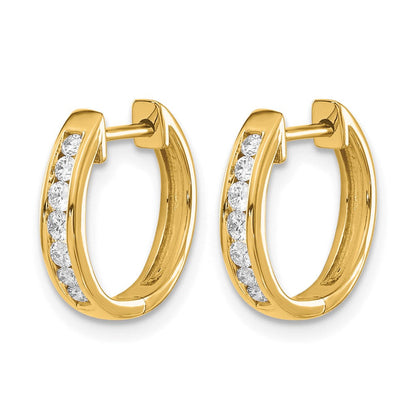 10K Gelbgold Diamant Klappbar Creolen